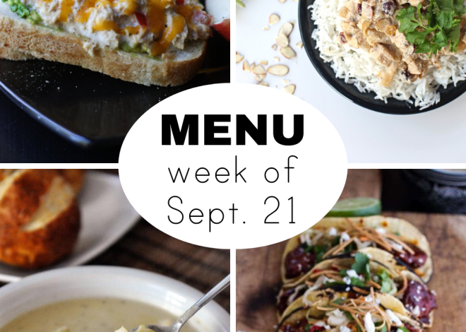 Weekly menu for September (+ snacks)