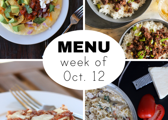 Weekly Dinner Menu for a Beautiful Fall Week