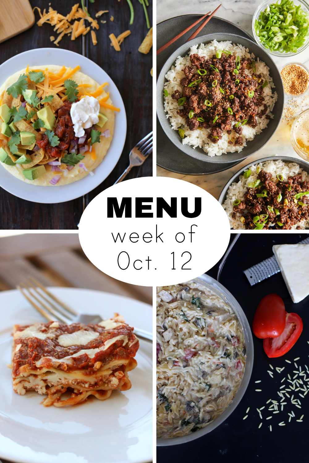 Weekly Dinner Menu for a Beautiful Fall Week