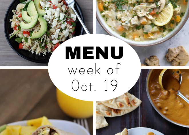Weekly Dinner Menu Towards the End of October