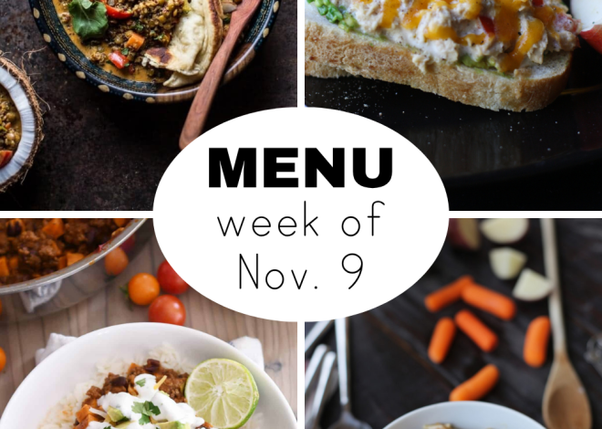 November Weekly Dinner Menu (+snacks)