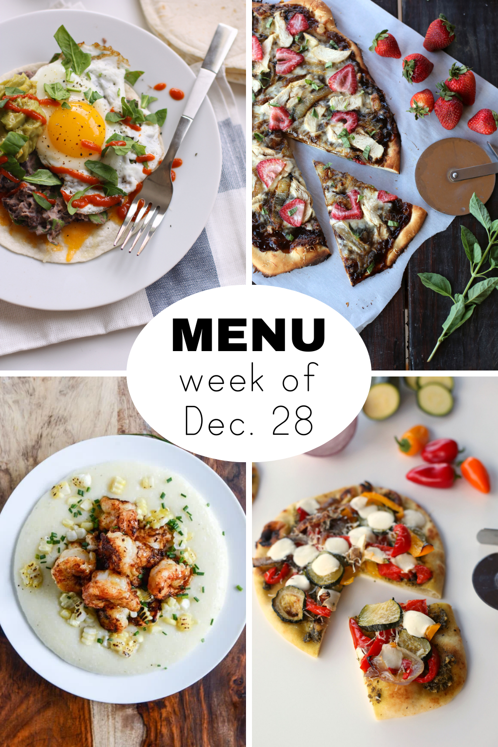 First Week of January Dinner Menu (including New Years)