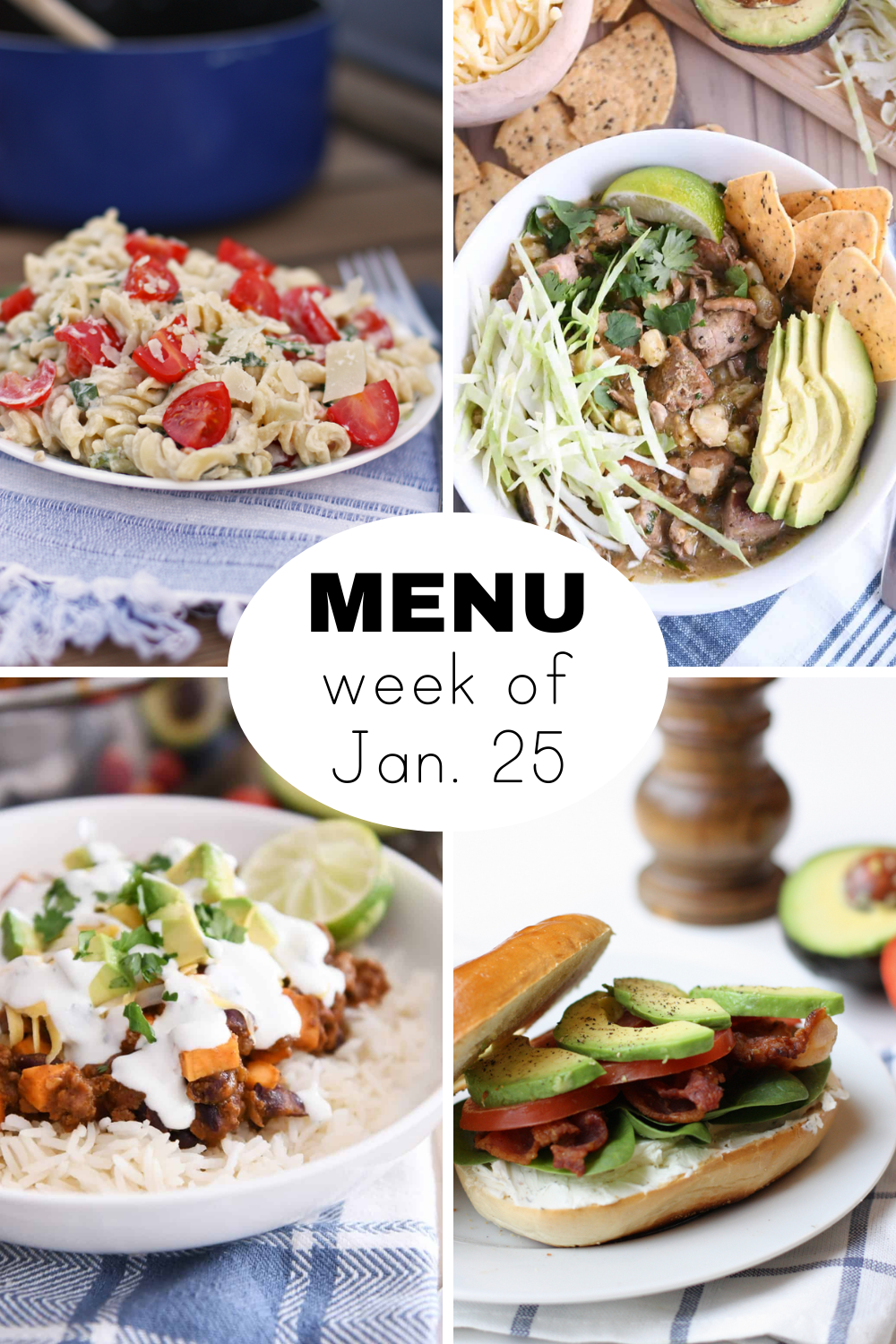 Weekly Dinner Menu for the Week of January 25th