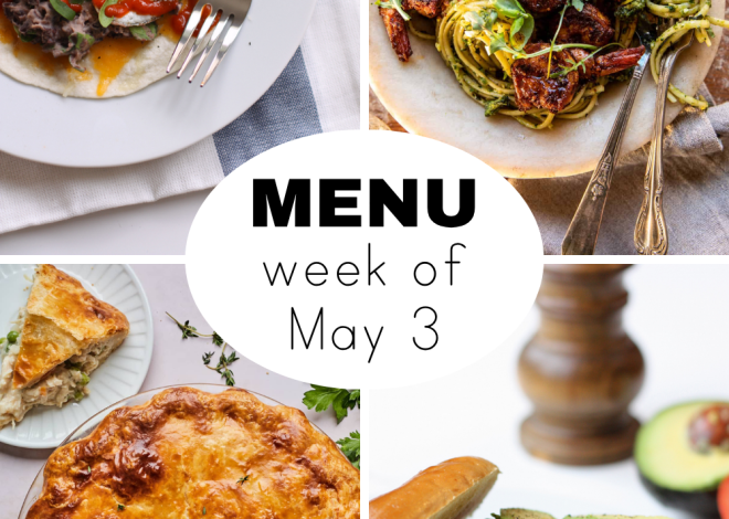 Weekly Dinner Menu for Early May