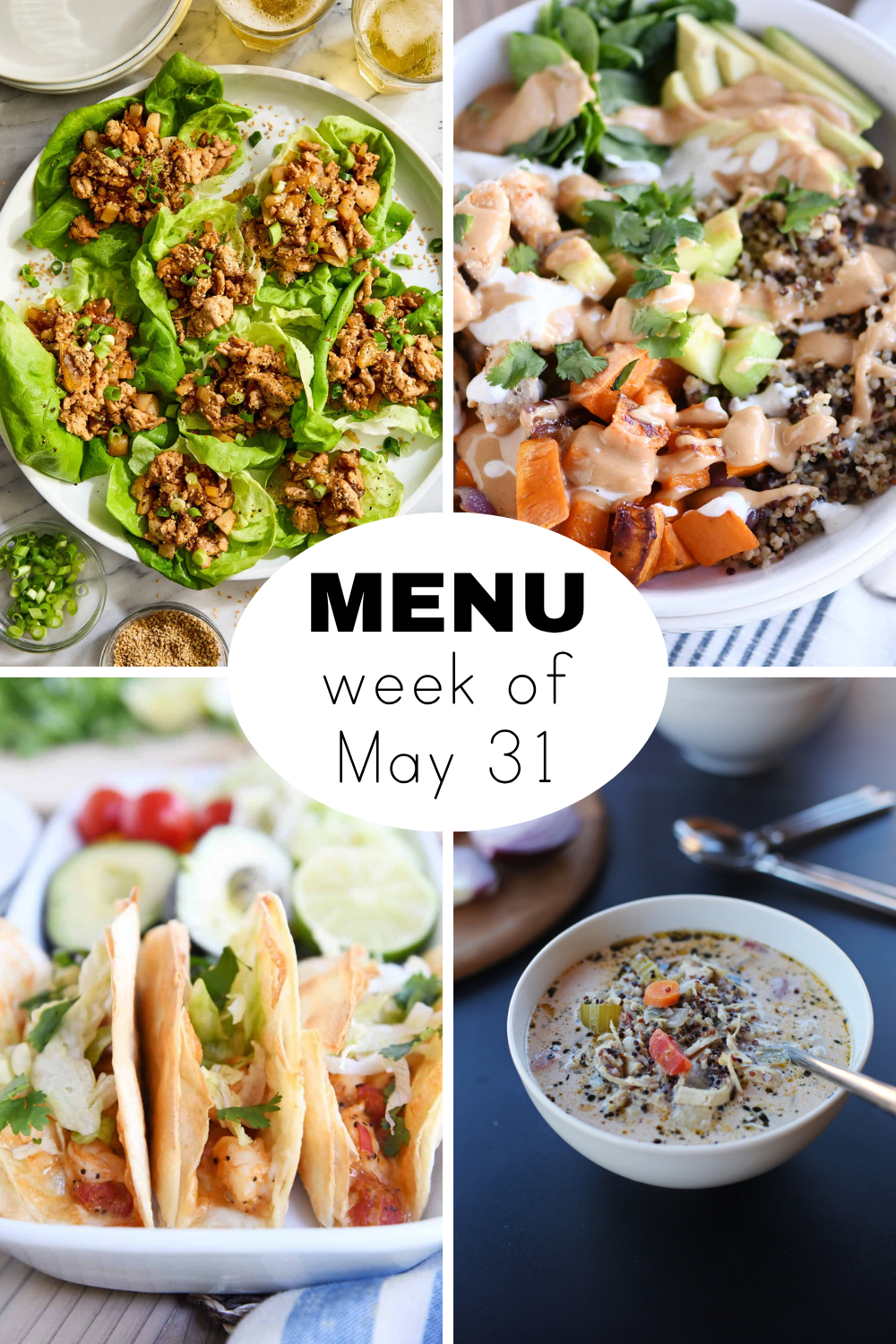 Weekly Dinner Menu for May 31st